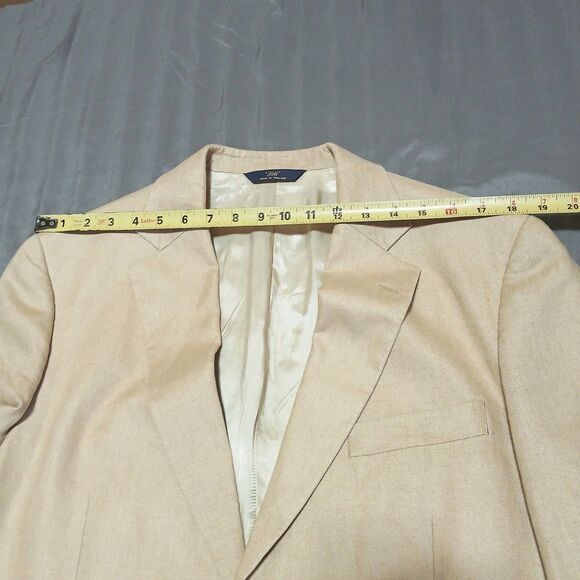 Brooks Brothers 346 Linen Blazer Mens 41R Beige Sport Coat Preppy Classic Suit - Picture 5 of 14